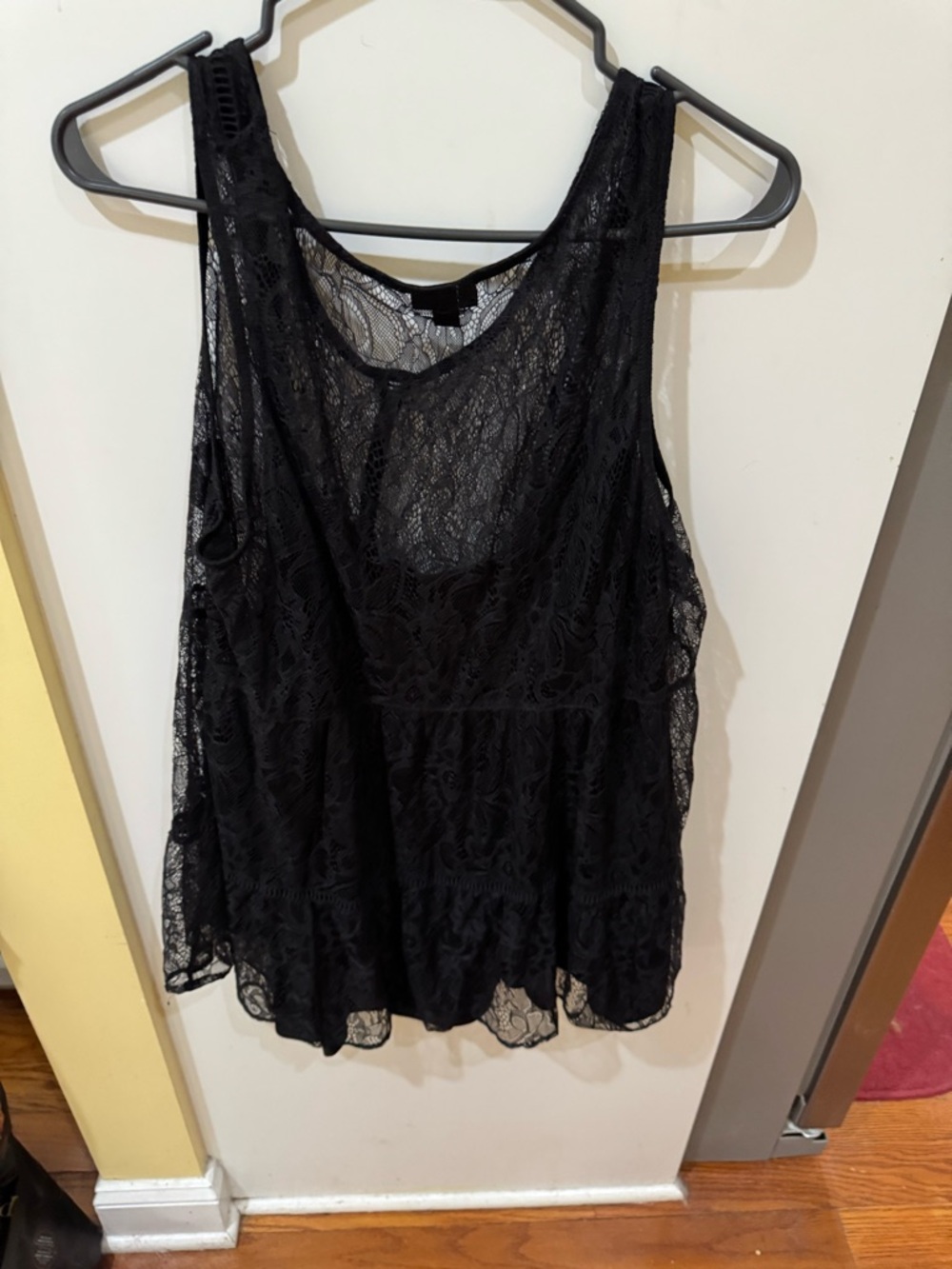 torrid Black Lace Tiered Tank Top - Picture 2 of 6